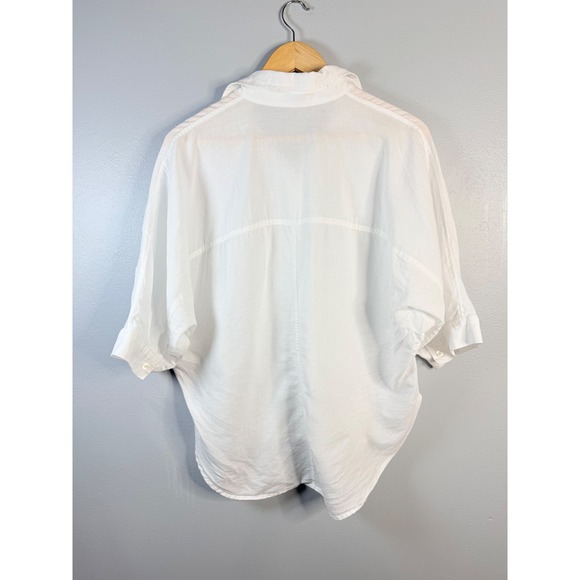 Madewell Oversized Pleated-Sleeve Button-Up Shirt White Small NWOT‎ - Picture 7 of 9